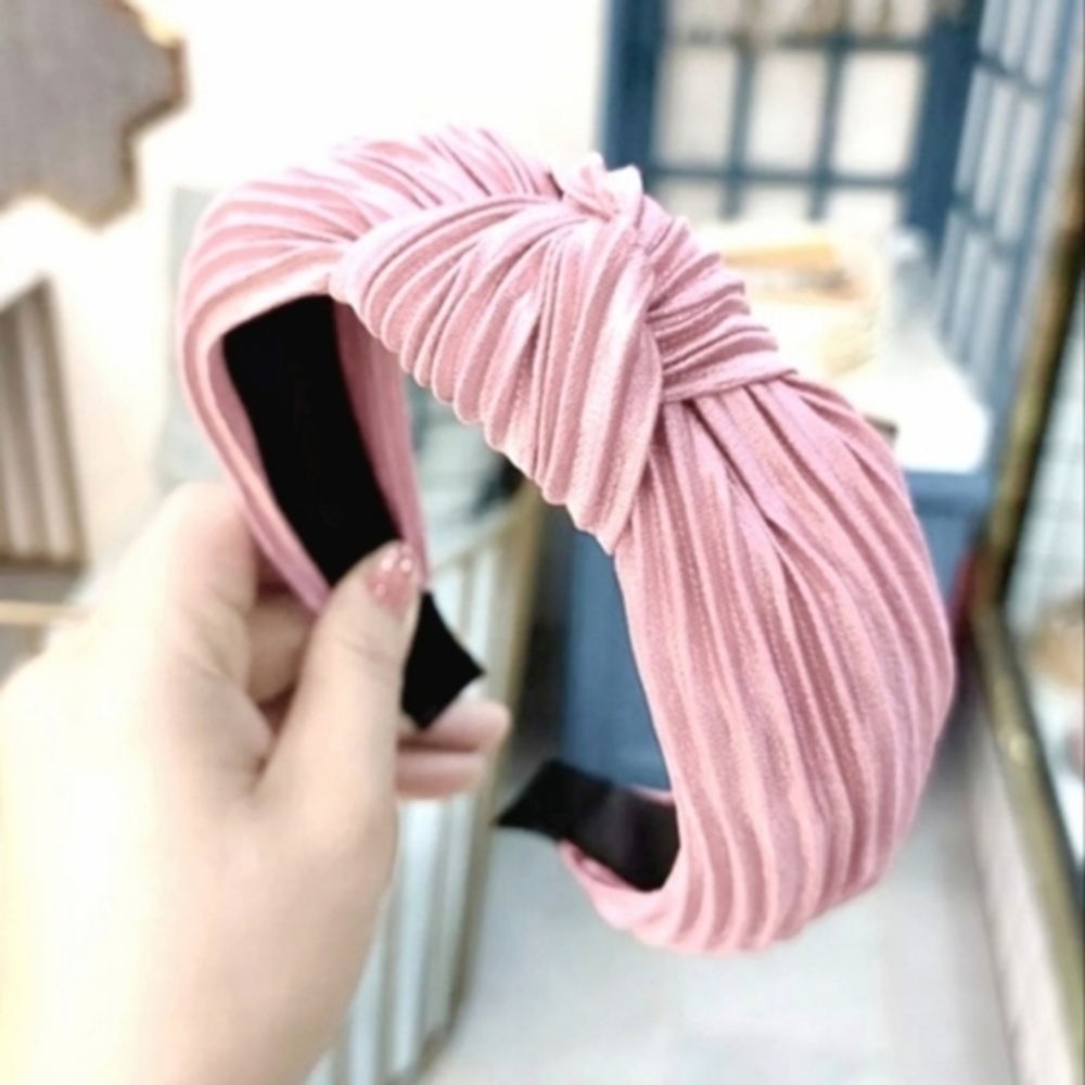 Stefanie Pleated Headband - Light Pink
